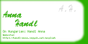 anna handl business card